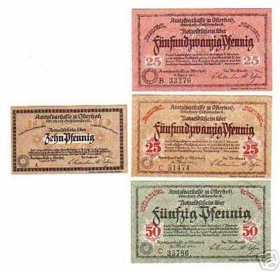 4 Banknoten Notgeld Kreis Osterholz Scharmbeck 1921