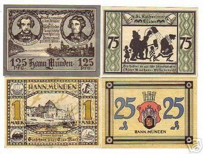 4 Banknoten Notgeld Stadt Hann.Münden 1922