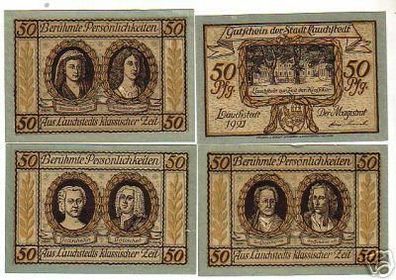 4 Banknoten Notgeld Stadt Lauchstedt 1921