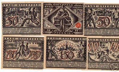 6 Banknoten Notgeld Stadt Osterfeld in Westf. 1921