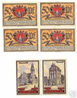 6 Banknoten Notgeld Stadt Wittenberge um 1921
