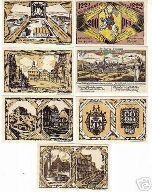 7 Banknoten Notgeld Stadt Grünberg i.H. 1922