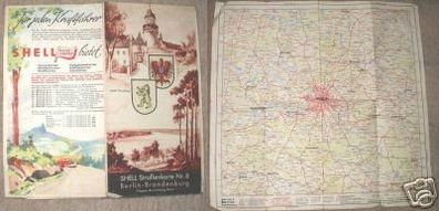 Shell Straßenkarte Nr.8 Berlin Brandenburg um 1930