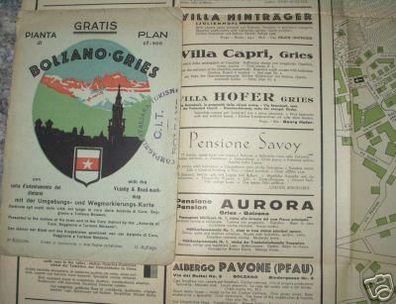 Wegmarkierungs Karte Bolzano Gries um 1935