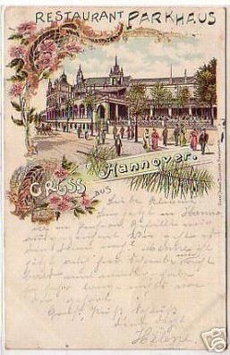 04918 Ak Gruß aus Hannover Restaurant Parkhaus 1897