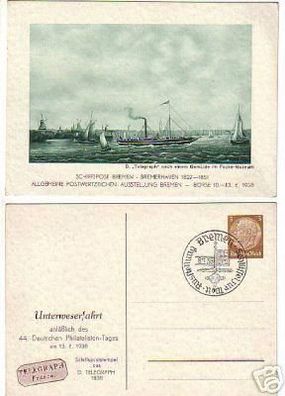 04958 Ak Philatelistentag Unterweserfahrt Bremen 1938