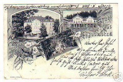 00951 Ak Gruss aus Augustusbad Hotel usw. 1906