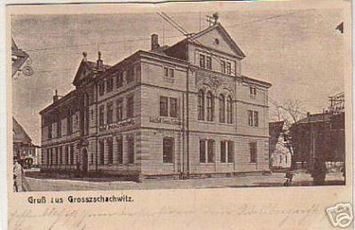 01070 Ak Gruss aus Grosszschachwitz Gasthof 1907