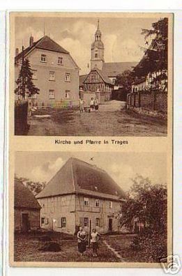 05845 Ak Kirche und Pfarre in Trages bei Borna 1932