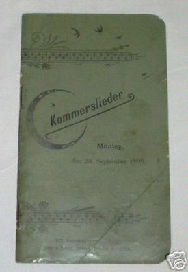 Heft: Kommerslieder des Lehrervereins Sachsen 1899