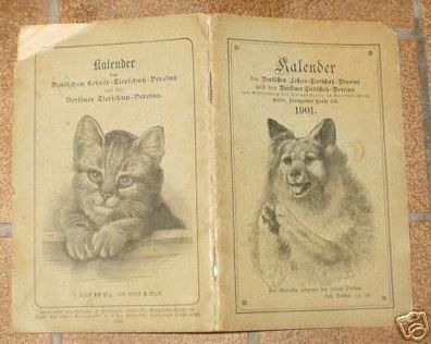 seltener Kalender des Tierschutzverein Berlin, 1901