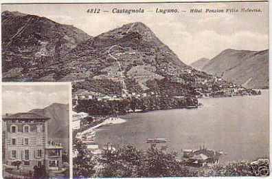 06025 Ak Castagnola Lugano Hotel Pension um 1930