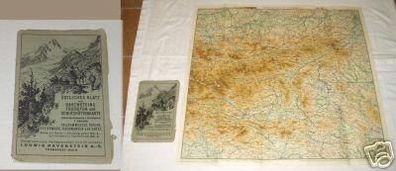 Landkarte Ravenstein Übersichtskarte Ost-Alpen um 1930