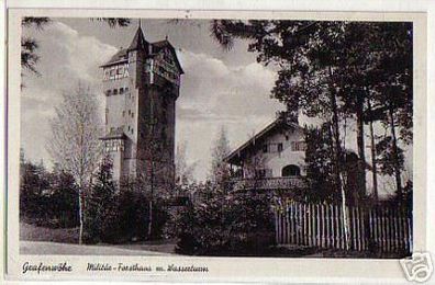 03451 Ak Grafenwöhr Militär Forsthaus m. Wasserturm 1935
