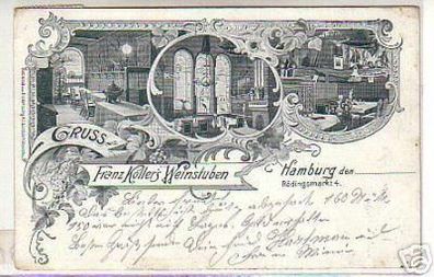 02581 Ak Gruss aus Hamburg Köllers Weinstuben 1902
