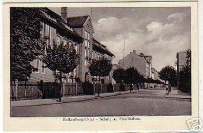 05128 Ak Falkenberg Elster Schule mit Friedrichstraße