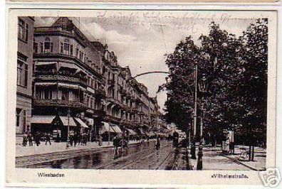 05179 Ak Wiesbaden Wilhelmstrasse mit Geschäften 1932