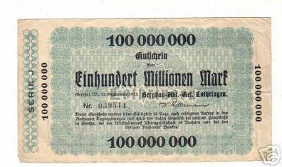 Banknote Inflation Gerthe i.W. 100 Millionen Mark