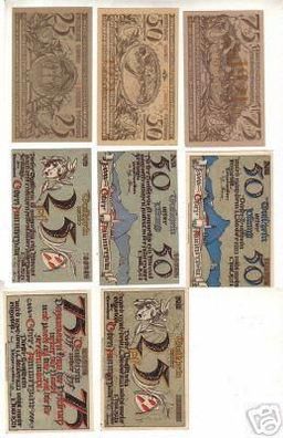 8 Banknoten Notgeld der Stadt Oberammergau 1921