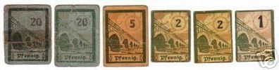 6 Banknoten Notgeld der Gemeinde Salzburghofen 1920