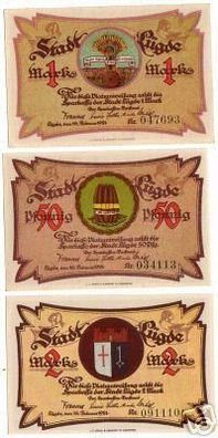 3 Banknoten Notgeld der Stadt Lüdge 1921