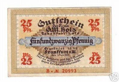25 Pfennig Notgeld Tabakfirma Frankfurt am Main 1921