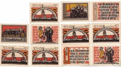 11 Banknoten Notgeld der Stadt Schöppenstedt 1921