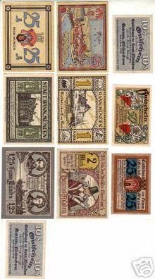 10 Banknoten Notgeld der Stadt Hann. Münden 1922