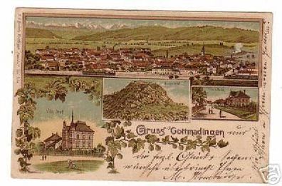 03627 Ak Lithographie Gruß aus Gottmadingen 1902