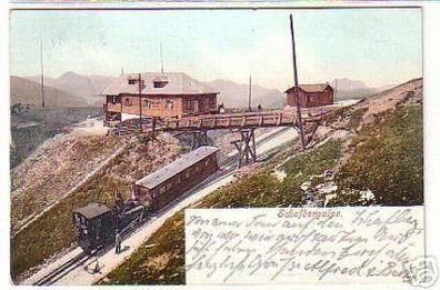 05581 Ak Schafbergalpe mit Gasthof und Bergbahn 1908