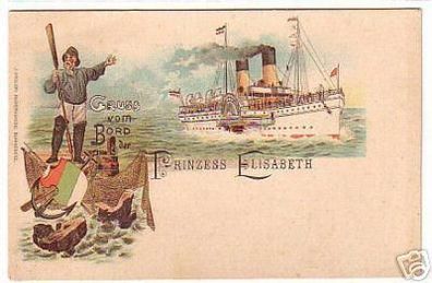 02389 Ak Gruß vom Bord der Prinzess Elisabeth um 1900