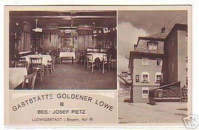 05548 Ak Ludwigstadt Gaststätte Goldener Löwe um 1930