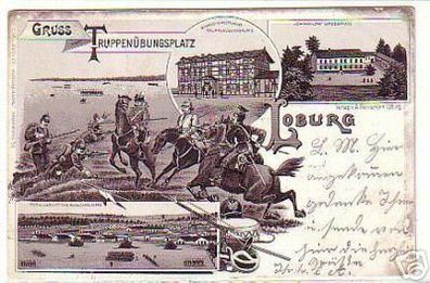 06513 Ak Lithographie Gruß aus Loburg Restaurant 1900