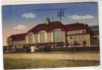 07314 Ak Geestemünde Bremerhaven Bahnhof um 1920