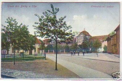 07497 Ak Gruß aus Barby an der Elbe Lindenplatz 1909
