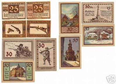 10 Banknoten Notgeld der Stadt Suhl um 1921
