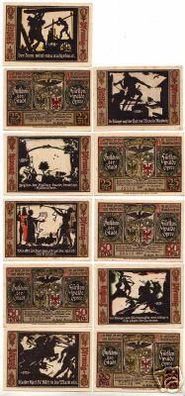 11 Banknoten Notgeld der Stadt Fürtsenberg 1921