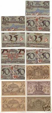 13 Banknoten Notgeld der Stadt Oberammergau 1921