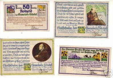 4 Banknoten Notgeld der Gemeinde Stotel 1921