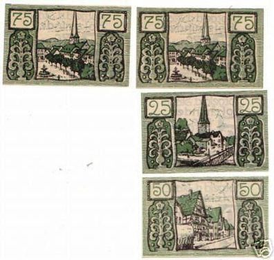 4 Banknoten Notgeld der Stadt Holzminden 1922