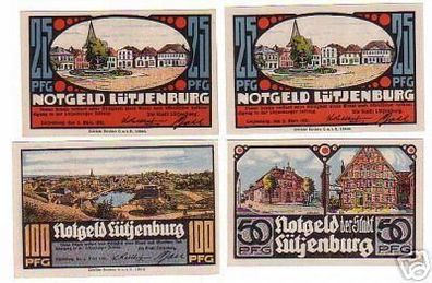 4 Banknoten Notgeld der Stadt Lütjenburg 1921