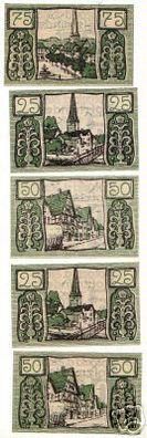 5 Banknoten Notgeld der Stadt Holzminden 1922