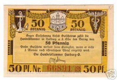 50 Pfennig Banknote Notgeld Handelskammer Harburg