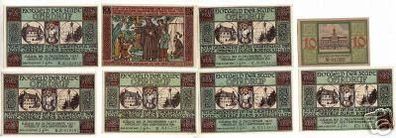8 Banknoten Notgeld der Stadt Ohrdruf 1921
