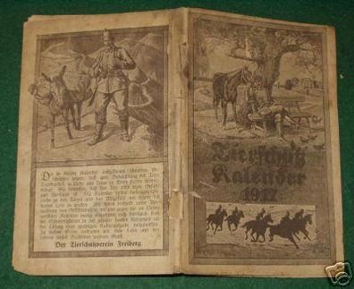 schöner Tierschutz-Kalender 1917 Freiberg Kriegsausgabe