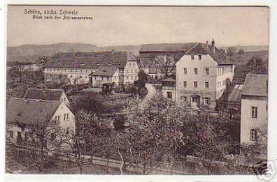 17279 Ak Schöna Blick nach den Schrammsteinen um 1910