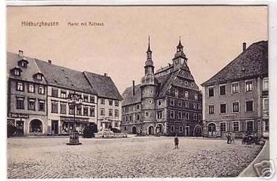 17398 Ak Hildburghausen Markt mit Rathaus um 1920