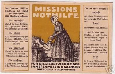 17544 Werbe Ak Dresden Missions Nothilfe um 1915