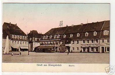 17639 Ak Gruss aus Königsbrück Markt um 1910