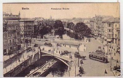 00049 Ak Berlin Potsdamer Brücke mit Strassenbahn 1925